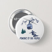 Snowboarder Power zum People Ski Resort Button (Vorne & Hinten)