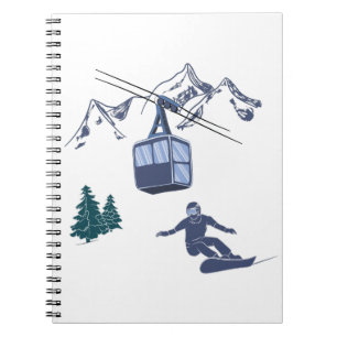 Snowboarder Power zum People Ski Resort Notizblock
