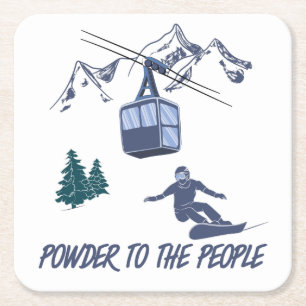 Snowboarder Power zum People Ski Resort Rechteckiger Pappuntersetzer
