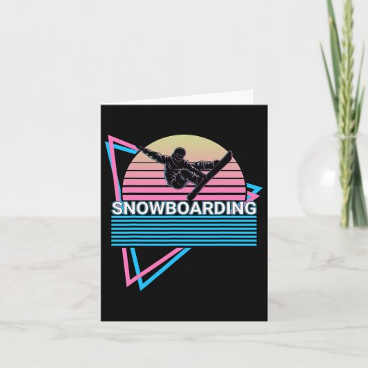 Snowboarder Retro Karte (Vorderseite)