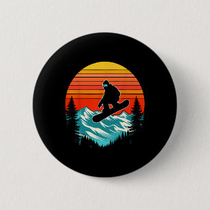 Snowboarder Retro Snowboard Extreme S Button