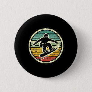 Snowboarder Retro Snowboard Extreme S Button