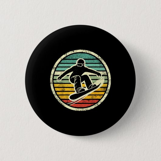 Snowboarder Retro Snowboard Extreme S Button (Vorderseite)