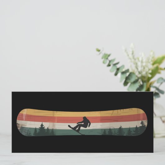 Snowboarder Retro-Wintersport-Geschenk Einladung (Stehend Vorderseite)