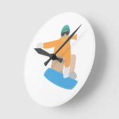 Snowboarder Runde Wanduhr (Winkel)