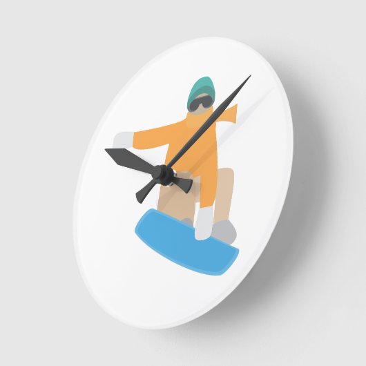 Snowboarder Runde Wanduhr (Winkel)