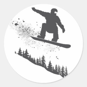 Snowboarder Runder Aufkleber