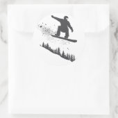 Snowboarder Runder Aufkleber (Tasche)