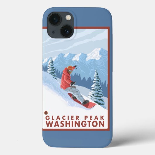 Snowboarder Scene - Glacier Peak, Washington Case-Mate iPhone Hülle (Rückseite)