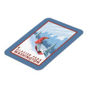 Snowboarder Scene - Glacier Peak, Washington Magnet (Linke Seite)