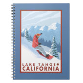 Snowboarder Scene - Lake Tahoe, Kalifornien Notizblock (Vorderseite)