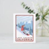 Snowboarder Scene - Lake Tahoe, Kalifornien Postkarte (Stehend Vorderseite)