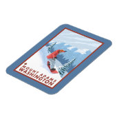 Snowboarder Scene - Mount Adams, Washington Magnet (Linke Seite)