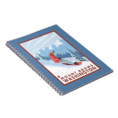 Snowboarder Scene - Mount Adams, Washington Notizblock (Rechte Seite)