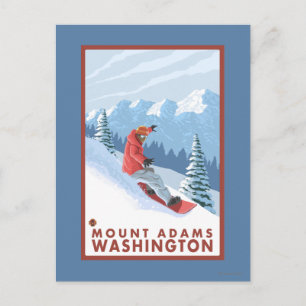 Snowboarder Scene - Mount Adams, Washington Postkarte