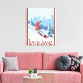Snowboarder Scene - Mount Baker, Washington Leinwanddruck (Insitu (Wohnzimmer))