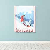Snowboarder Scene - Mount Baker, Washington Leinwanddruck (Insitu (Holzboden))
