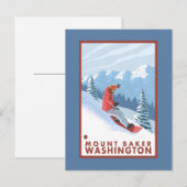 Snowboarder Scene - Mount Baker, Washington Postkarte (Vorne/Hinten)