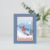 Snowboarder Scene - Mount Baker, Washington Postkarte (Stehend Vorderseite)