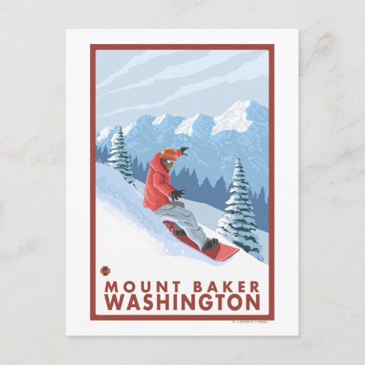Snowboarder Scene - Mount Baker, Washington Postkarte (Vorderseite)