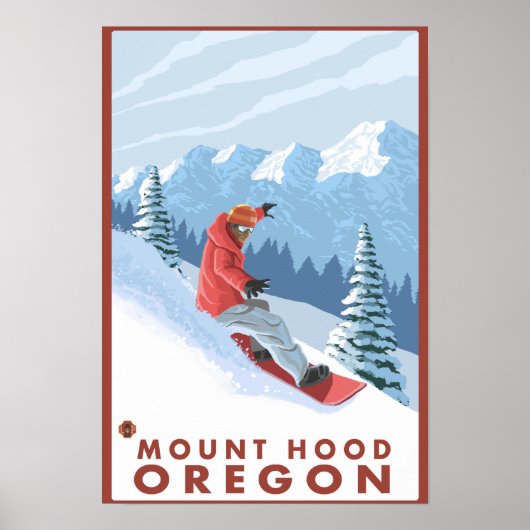 Snowboarder Scene - Mount Hood, Oregon Poster (Vorne)