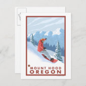 Snowboarder Scene - Mount Hood, Oregon Postkarte (Vorne/Hinten)