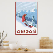 Snowboarder Scene - Oregon Poster (Küche)