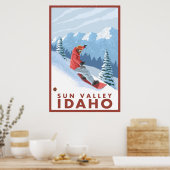 Snowboarder Scene - Sun Valley, Idaho Poster (Küche)