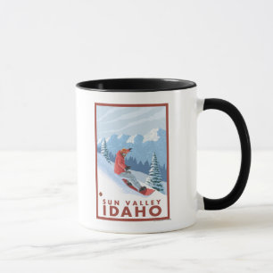 Snowboarder Scene - Sun Valley, Idaho Tasse