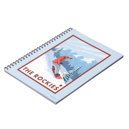 Snowboarder Scene - The Rockies Notizblock (Linke Seite)