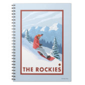 Snowboarder Scene - The Rockies Notizblock (Vorderseite)