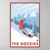 Snowboarder Scene - The Rockies Poster (Vorne)
