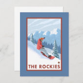 Snowboarder Scene - The Rockies Postkarte (Vorne/Hinten)