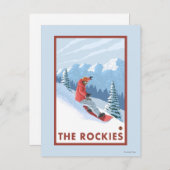 Snowboarder Scene - The Rockies Postkarte (Vorne/Hinten)