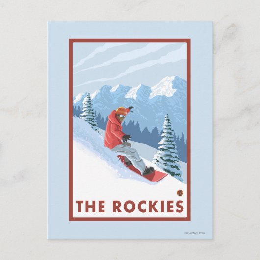 Snowboarder Scene - The Rockies Postkarte (Vorderseite)