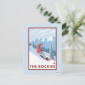 Snowboarder Scene - The Rockies Postkarte (Stehend Vorderseite)