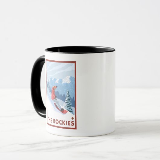 Snowboarder Scene - The Rockies Tasse (Vorderseite Links)