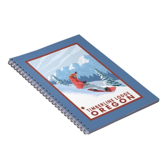 Snowboarder Scene - Timberline Lodge, Oregon Notizblock (Rechte Seite)