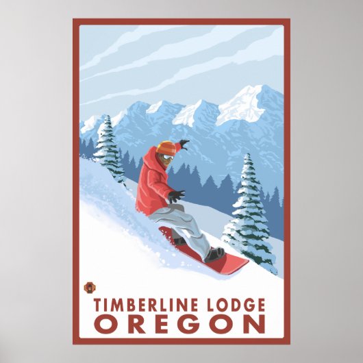 Snowboarder Scene - Timberline Lodge, Oregon Poster (Vorne)