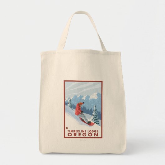 Snowboarder Scene - Timberline Lodge, Oregon Tragetasche (Vorne)