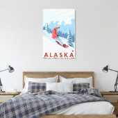 Snowboarder Scene - Vintage Travel Poster 2 Leinwanddruck (Insitu (Schlafzimmer))