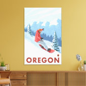 Snowboarder Scene - Vintage Travel Poster Leinwanddruck (Insitu (Wohnzimmer))