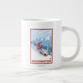 Snowboarder Scene - Washington Jumbo-Tasse (Rechts)