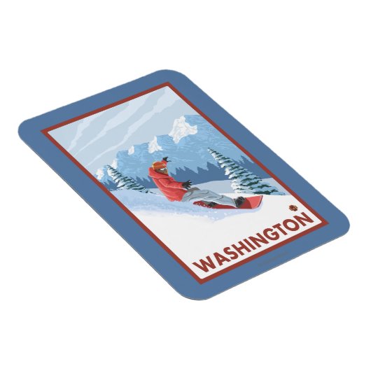 Snowboarder Scene - Washington Magnet (Rechte Seite)