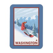 Snowboarder Scene - Washington Magnet (Vertikal)