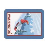 Snowboarder Scene - Washington Magnet (Horizontal)