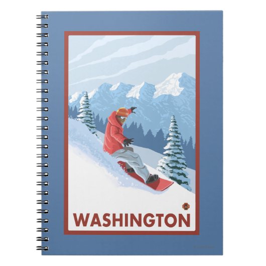 Snowboarder Scene - Washington Notizblock (Vorderseite)