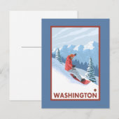 Snowboarder Scene - Washington Postkarte (Vorne/Hinten)