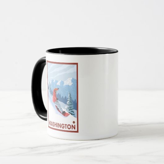 Snowboarder Scene - Washington Tasse (Vorderseite Links)