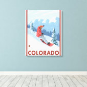 Snowboarder SceneColorado Leinwanddruck (Insitu (Holzboden))